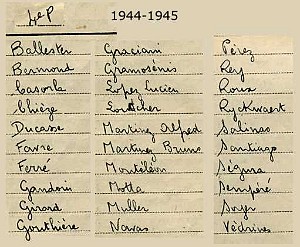 COLLEGE MODERNE LECLERC SIDI BEL ABBES LISTE 1944 1945 4 EME P